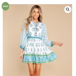 Womens Oliphant Dresses | Indica Blue Tie Front Balloon Sleeve Dress Blue